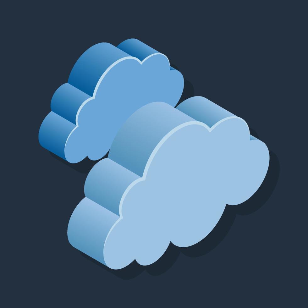 Cloudy - Isometric 3d illustration. vector