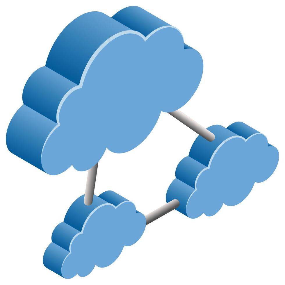 Cloud Networking - Isometric 3d illustration. vector