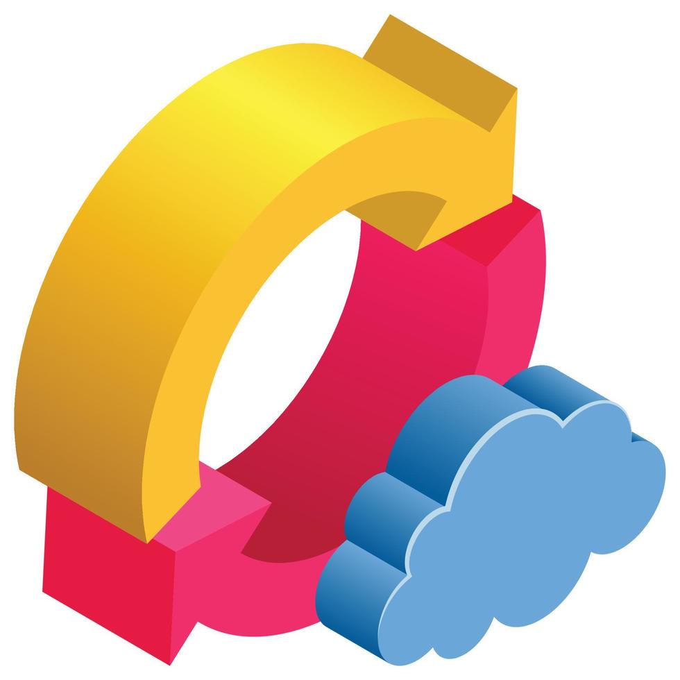 Cloud Sync - Isometric 3d illustration. vector