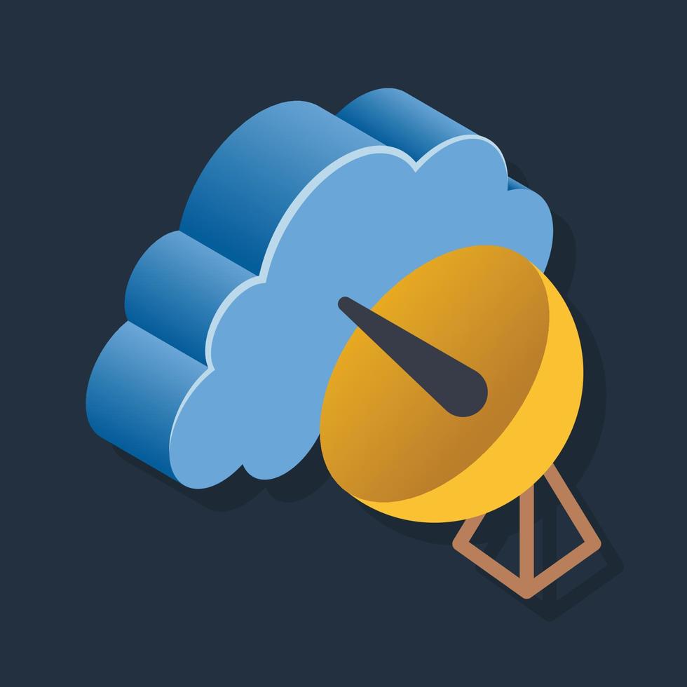 Cloud Antenna - Isometric 3d illustration. vector