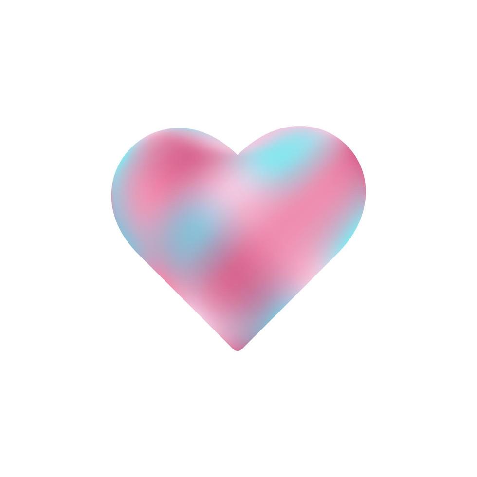 Pink blue gradient heart for valentine's day vector