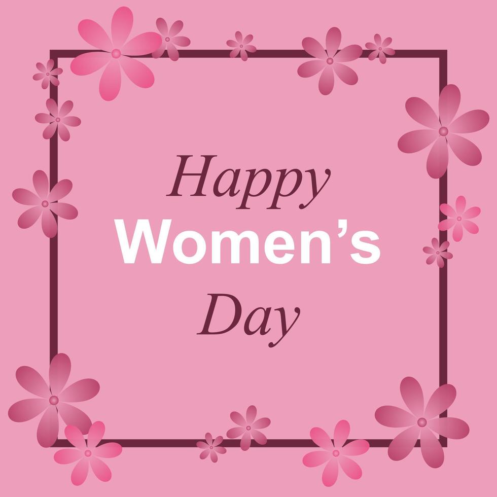 Womens day card with flowers vector