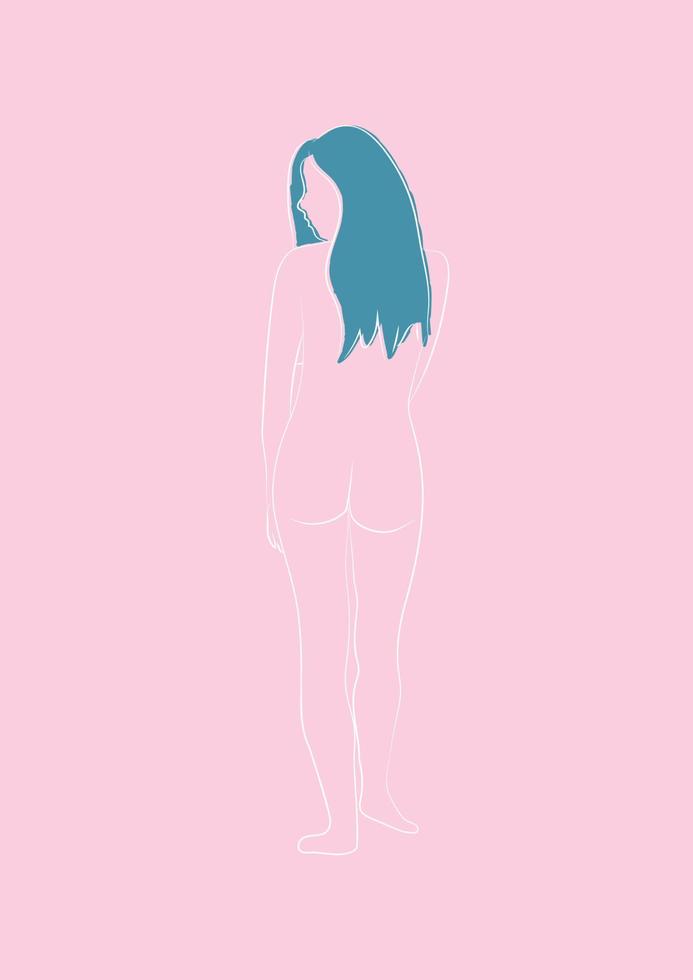 cartel de chica desnuda rosa 2 vector