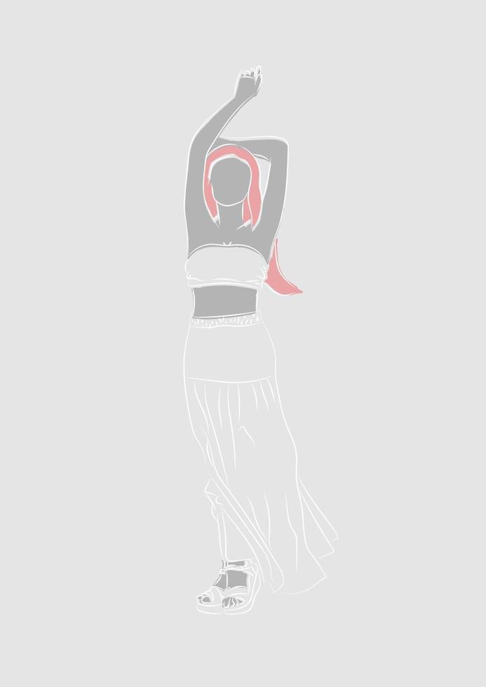 Gray girl poster 1 vector