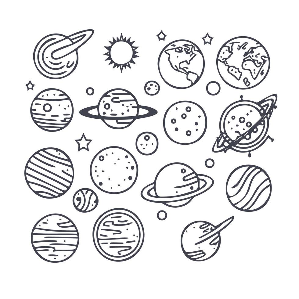 doodle space hand drawn abstract shape vector