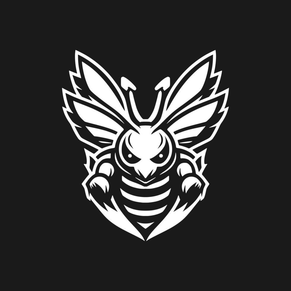 personaje de logotipo de esport de abeja enojada vector