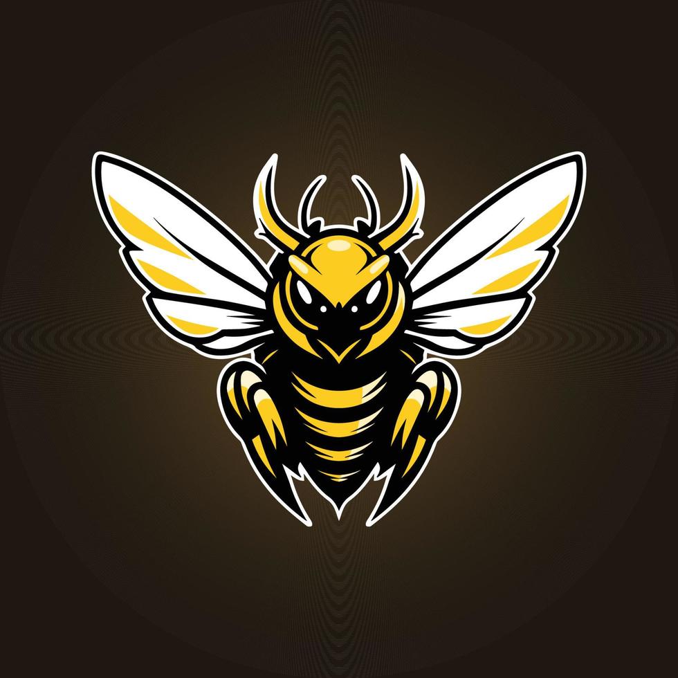 Angry Bee esport logo character vector