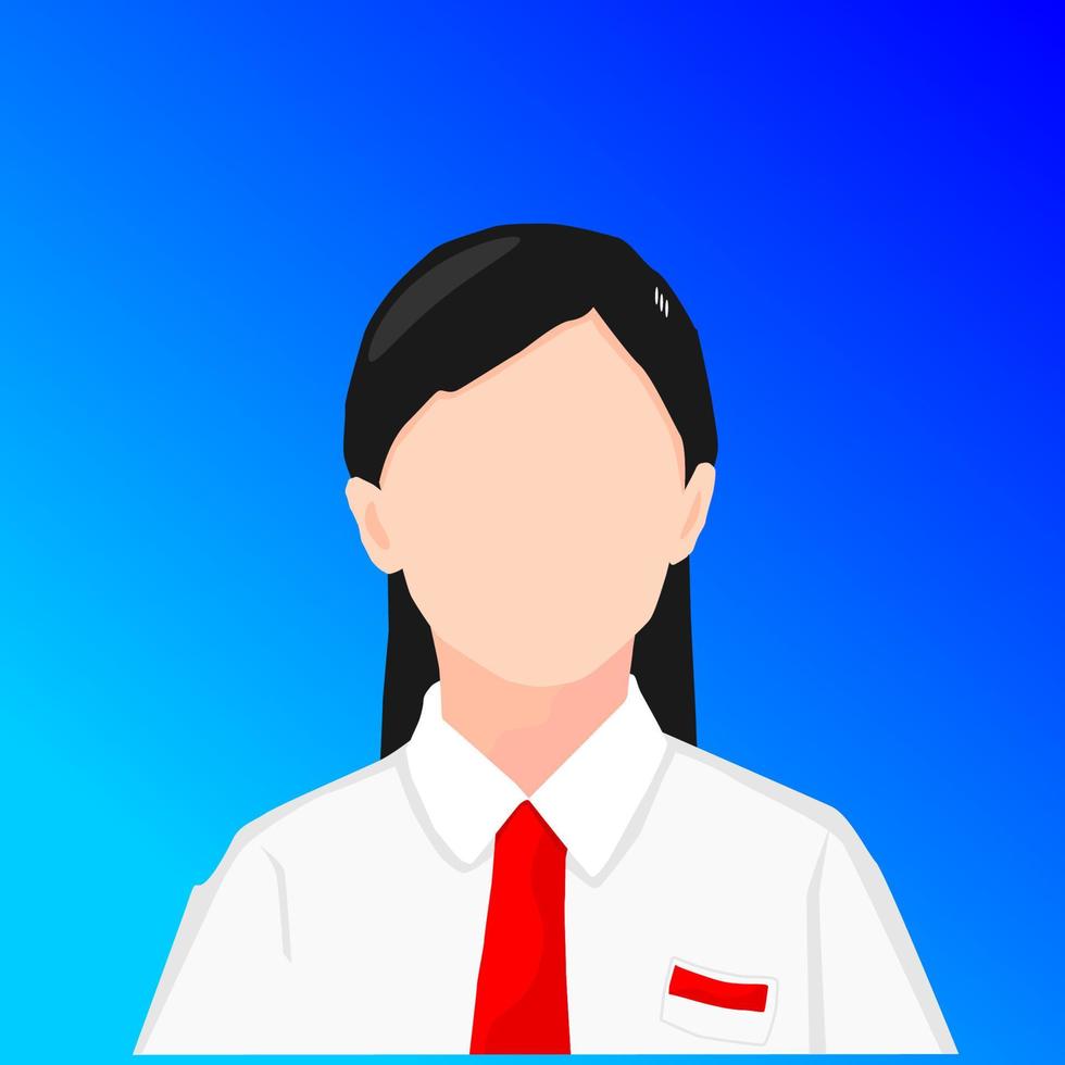 illustration of formal photo of Indonesian elementary school students. faceless Indonesian female student. vector