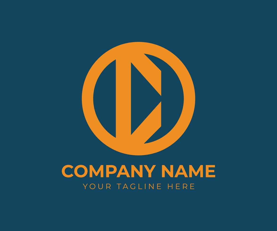 Letter D logo vector illustration with circle shape design. Letter D monogram logo design. Alphabet logo design.