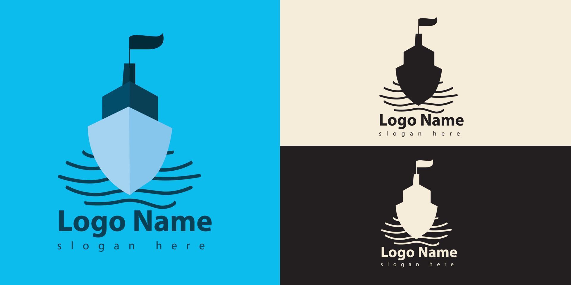 MINIMALIST PASSENGER SHIP LOGO VECTOR WITH VARIOUS COLOR TEMPLATE