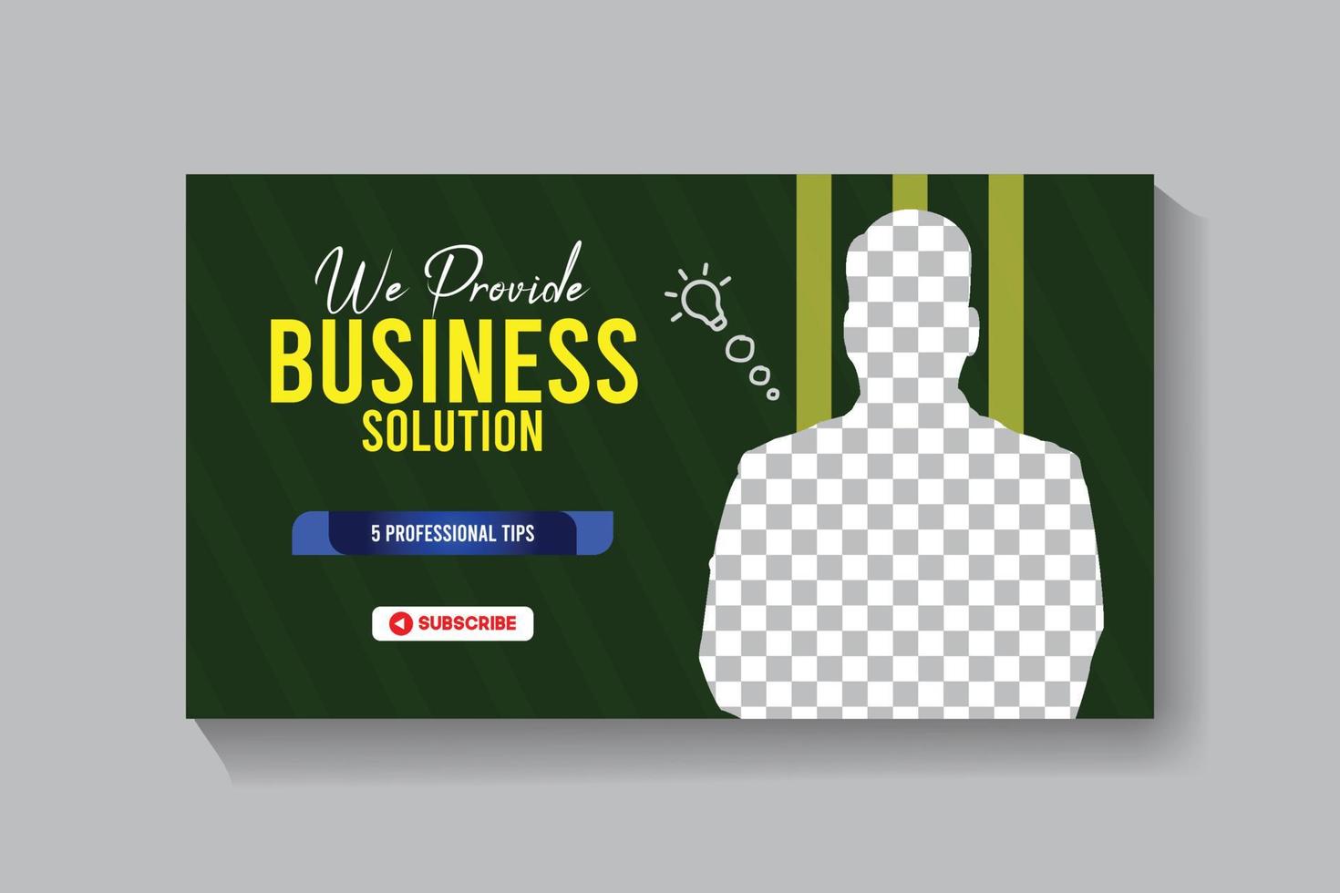 Business solution video thumbnail and web banner template design vector