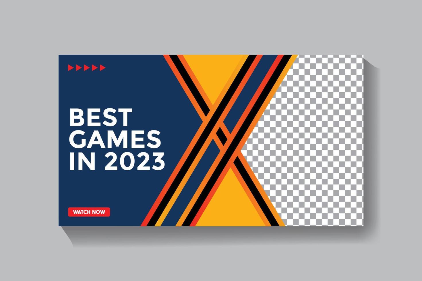 Game review video thumbnail and web banner design vector