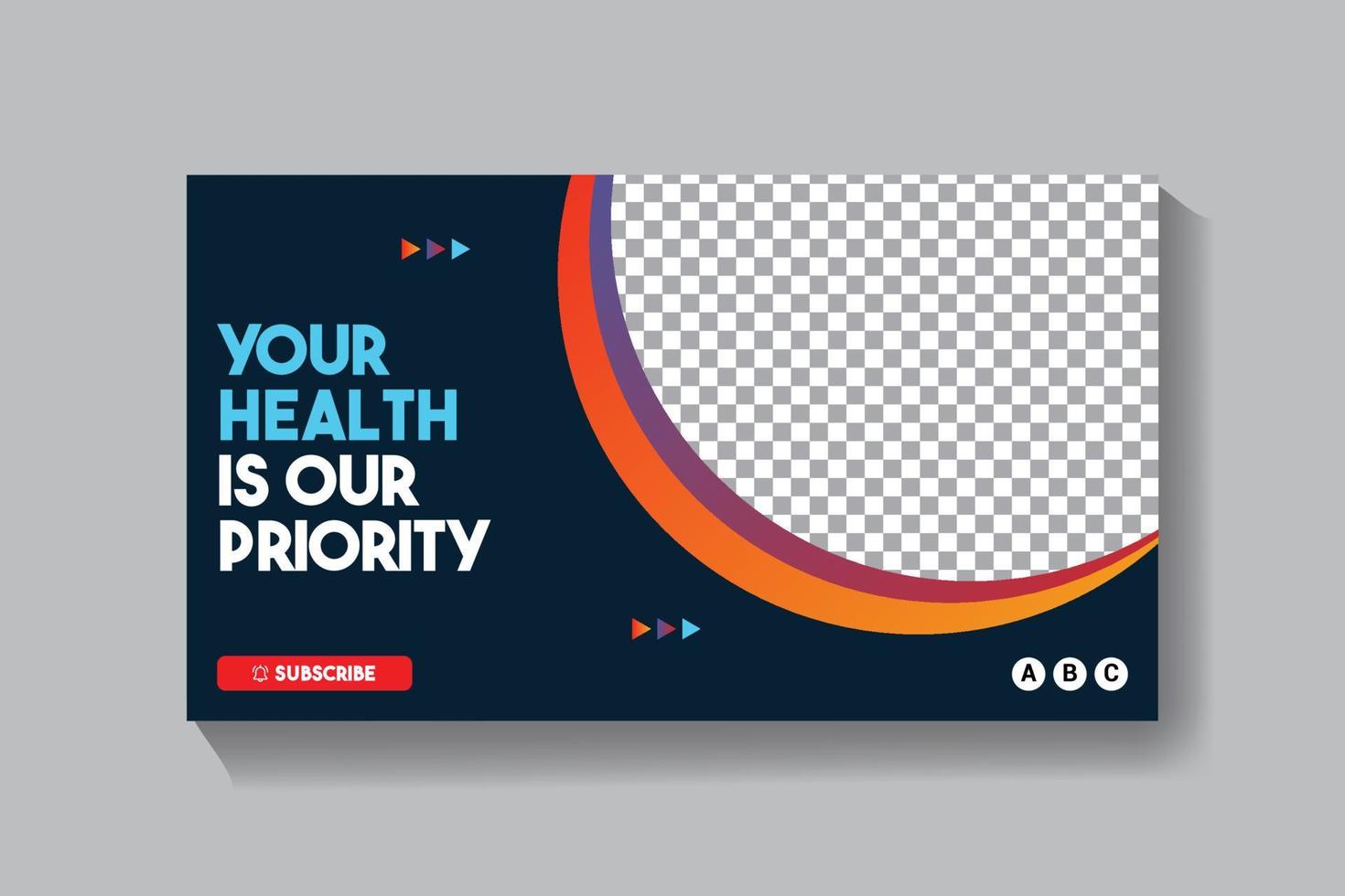 Medical healthcare video thumbnail and web banner template design vector