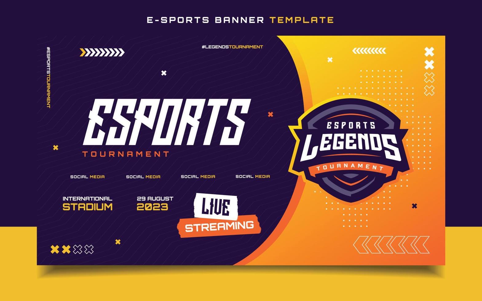 E-sports Gaming Flyer Template with Logo for Social Media Banner vector