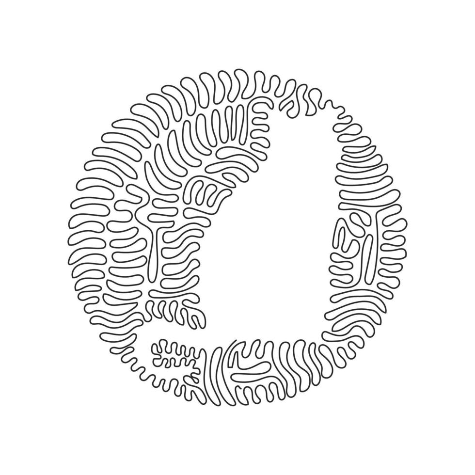 Continuous curve one line drawing of cute funny cat abstract art in