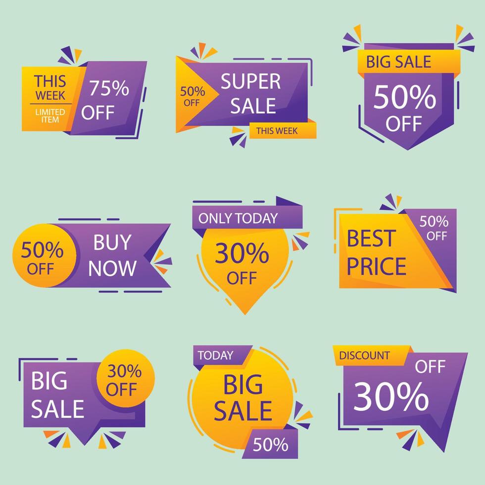 flat sale badges collection vector