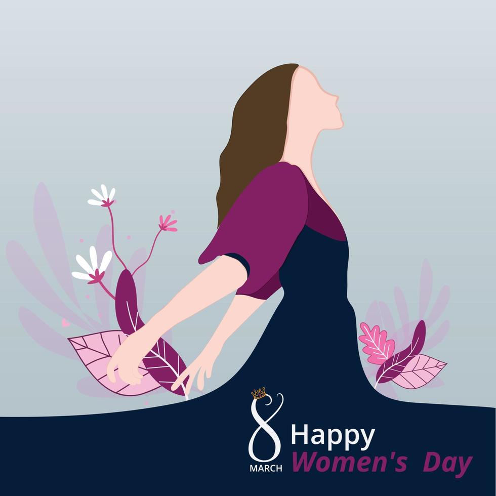 happy international women's day. vector banner design