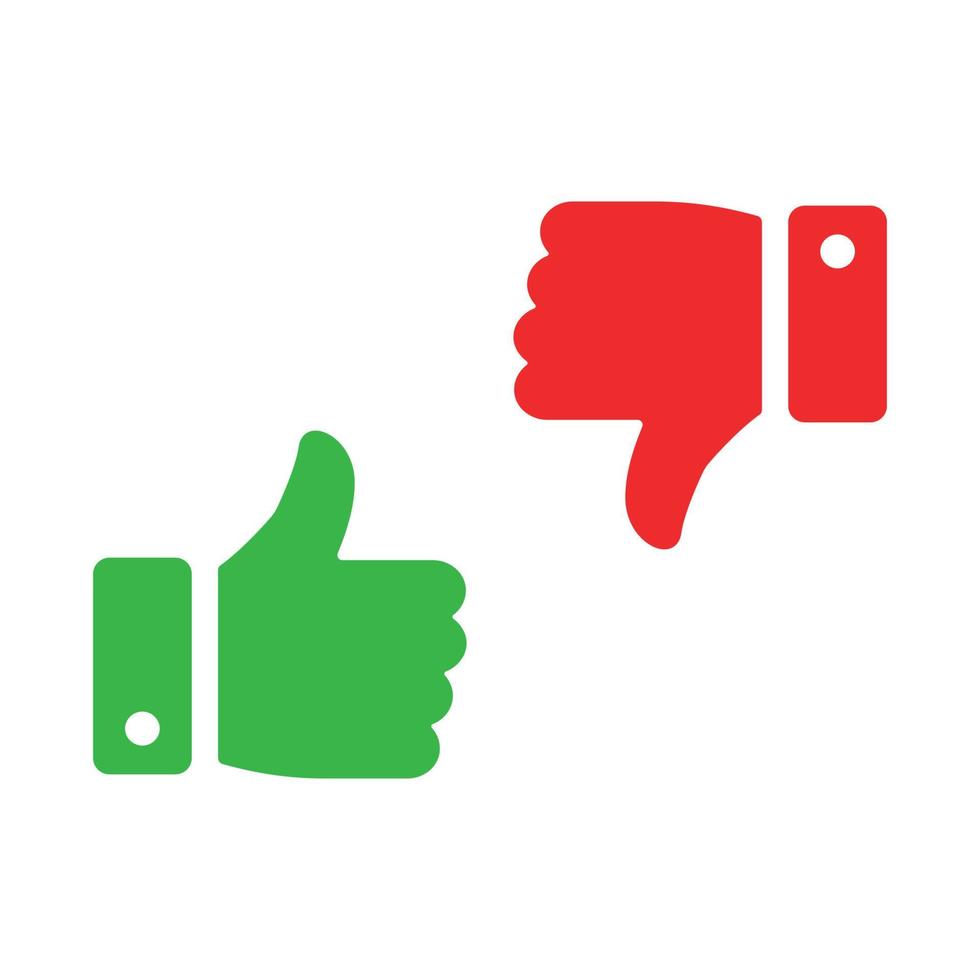 Thumbs up and thumbs down icon. Like and dislike silhouette sign. Disagree with agree symbol. Arm gesture. Isolated on white background vector