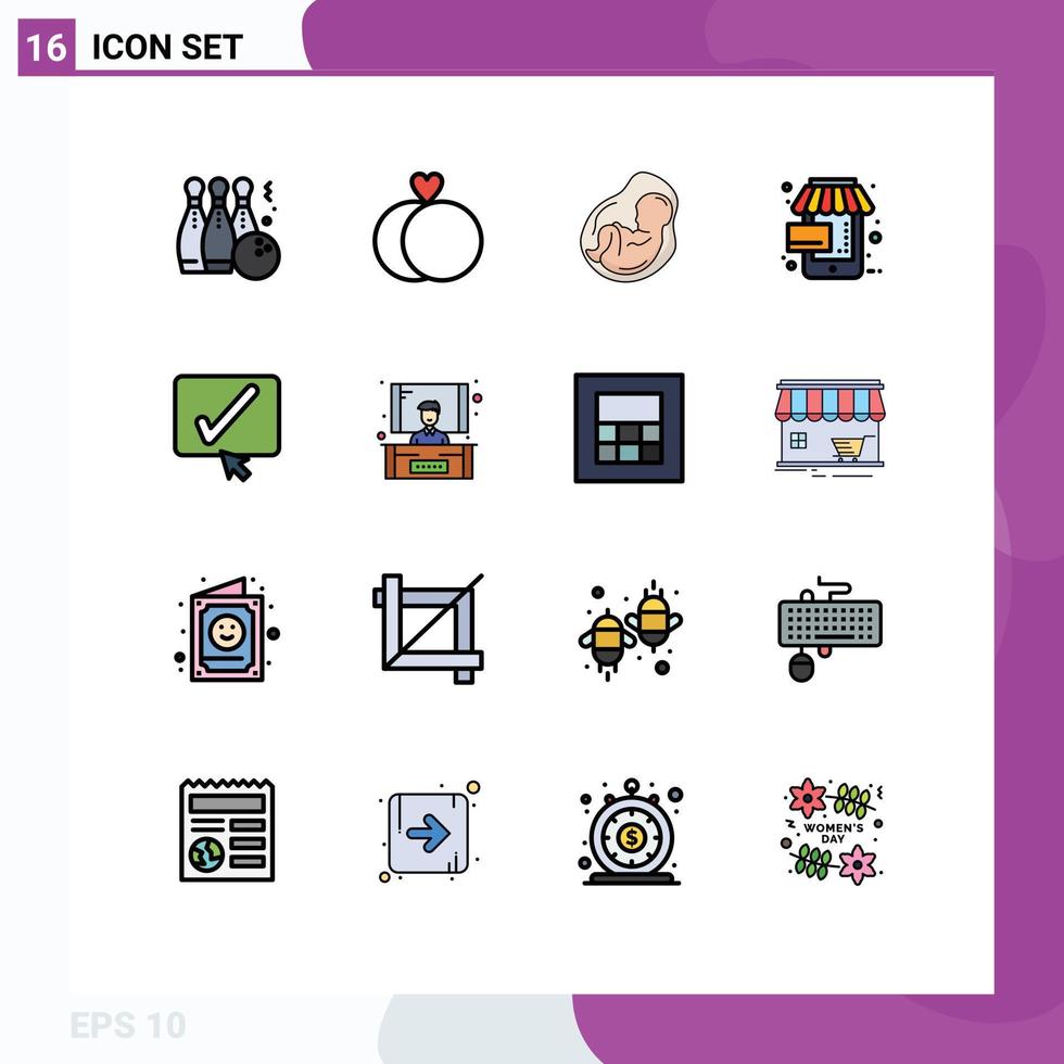 16 Creative Icons Modern Signs and Symbols of approve commerce baby black friday fetus Editable Creative Vector Design Elements