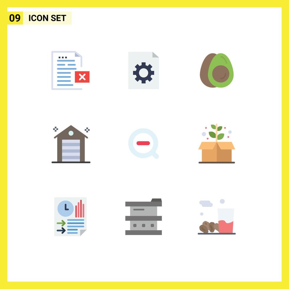 9 Flat Color concept for Websites Mobile and Apps less real egg office building Editable Vector Design Elements