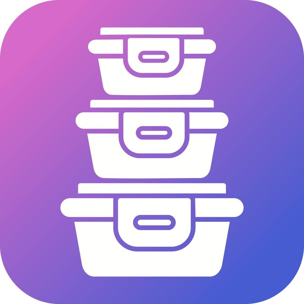 Plastic Food Container Vector Icon