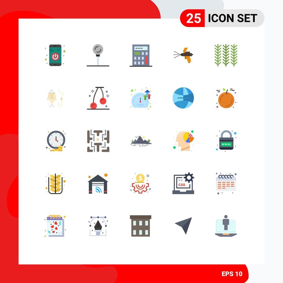 25 Creative Icons Modern Signs and Symbols of fishing plant calculator food construction Editable Vector Design Elements