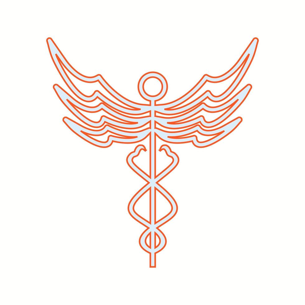 Beautiful Caduceus vector line icon