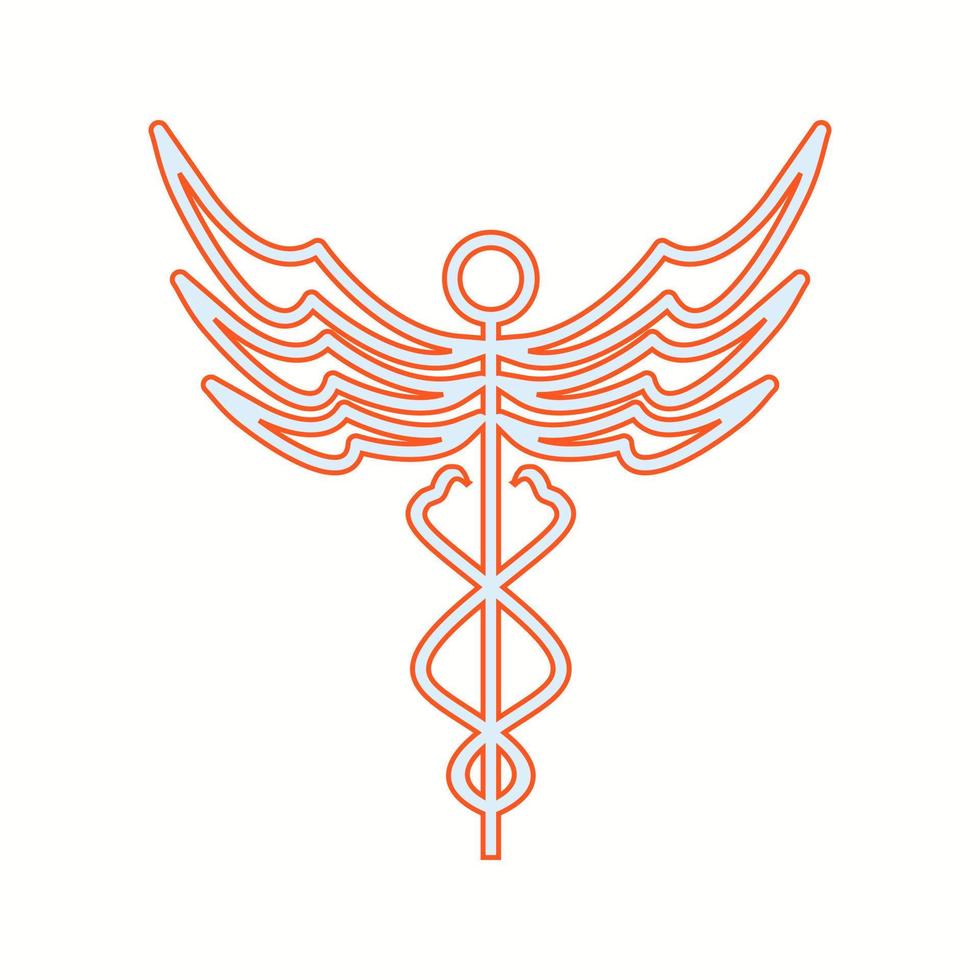 Beautiful Caduceus vector line icon