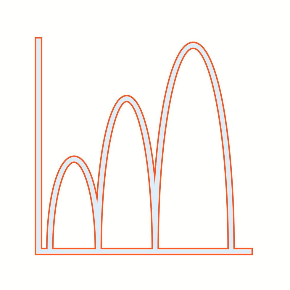 Bell shaped graph vector line icon