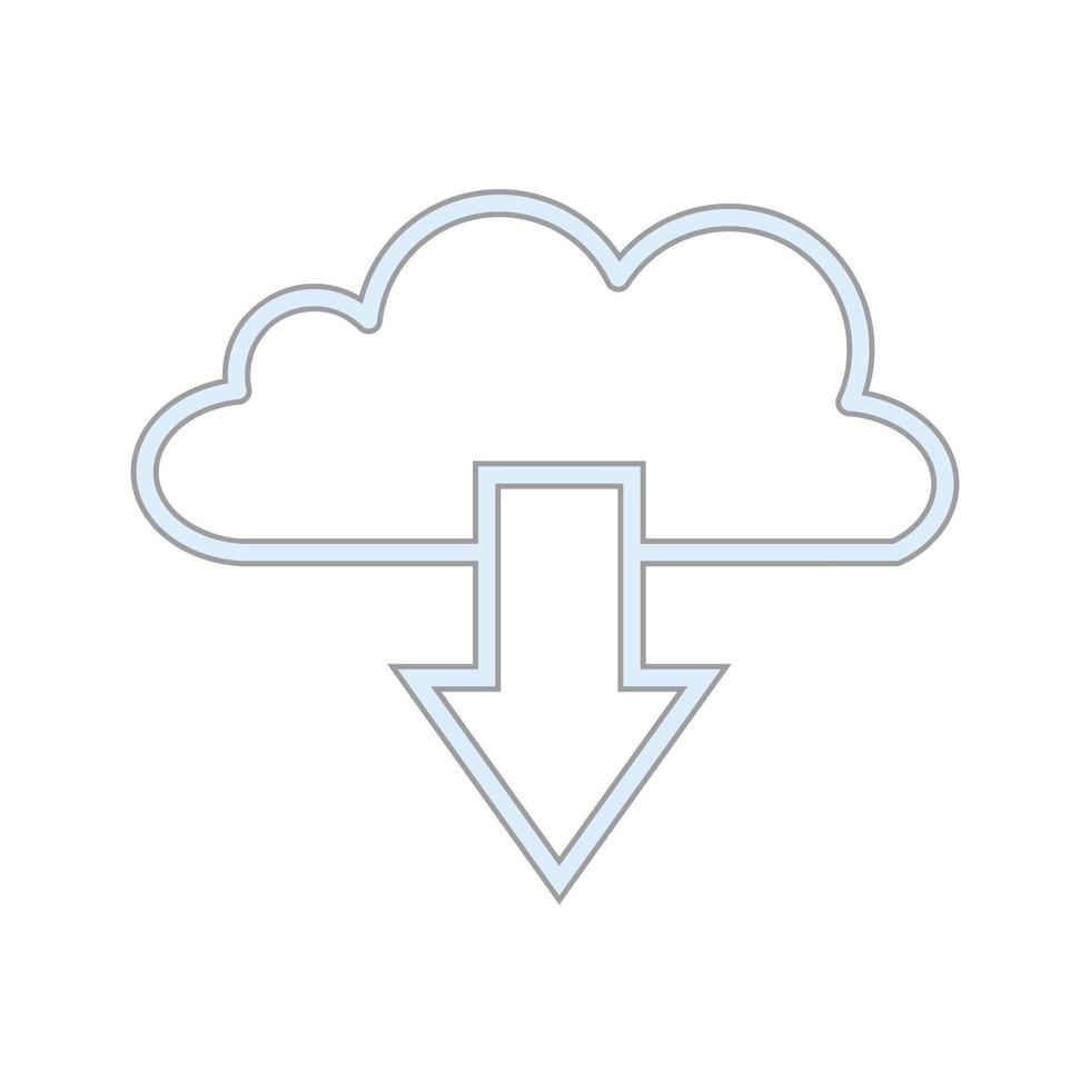 Beautiful Cloud download vector line icon