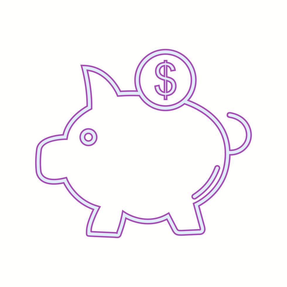 Beautiful Piggy vector line icon