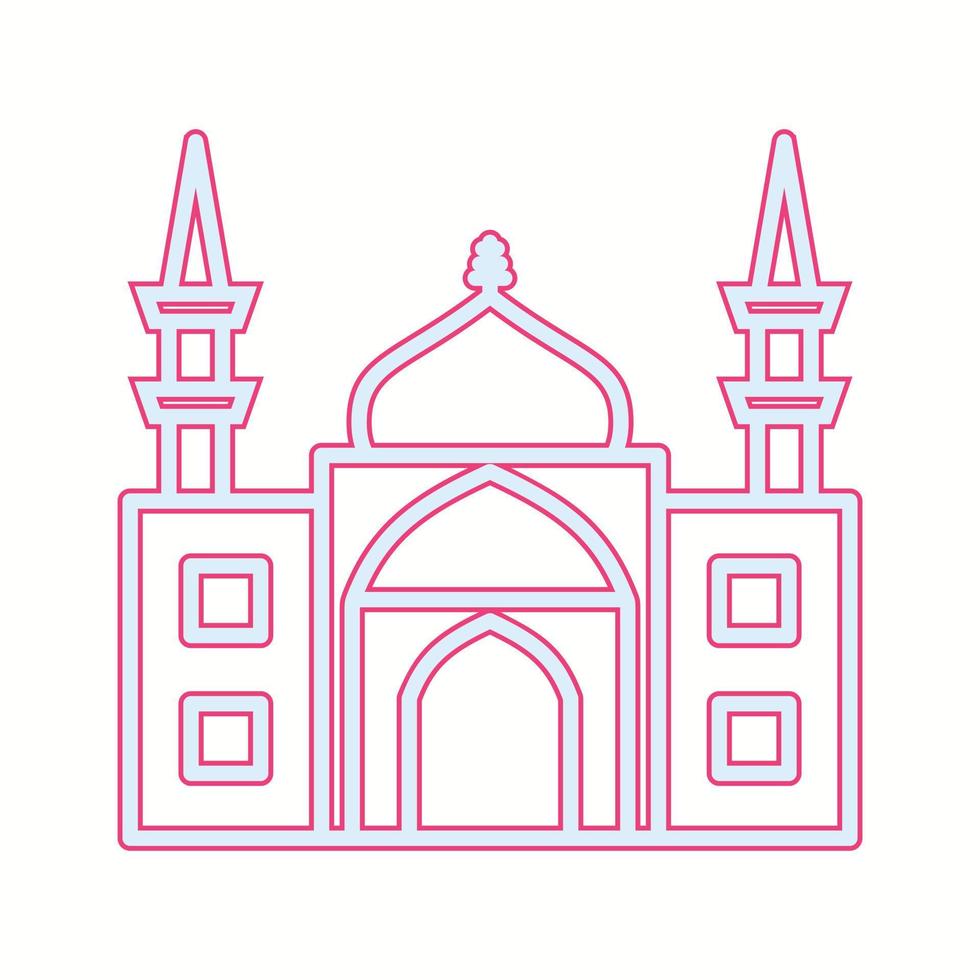 Beautiful mosque Vector line icon
