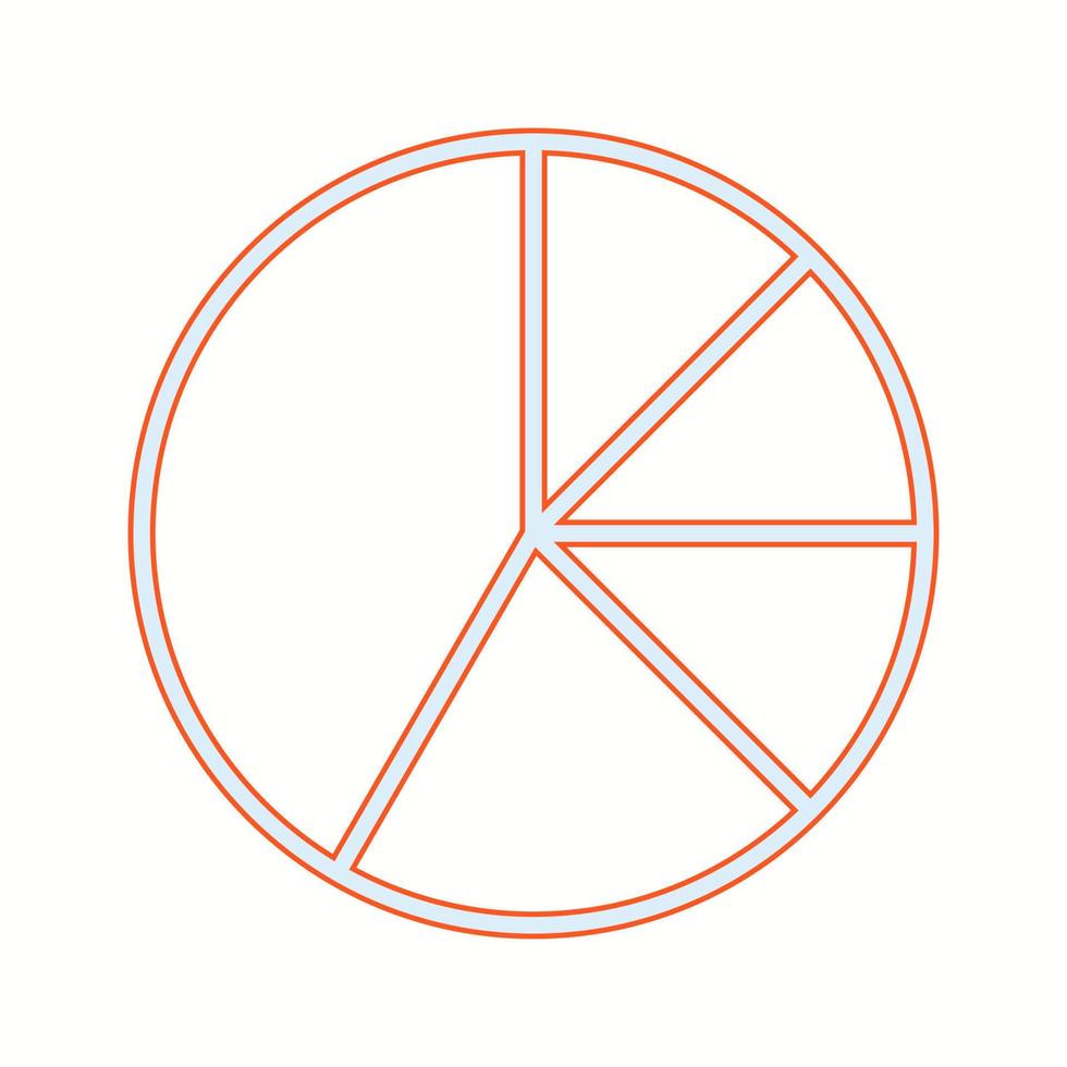 icono de línea de vector de gráfico circular hermoso