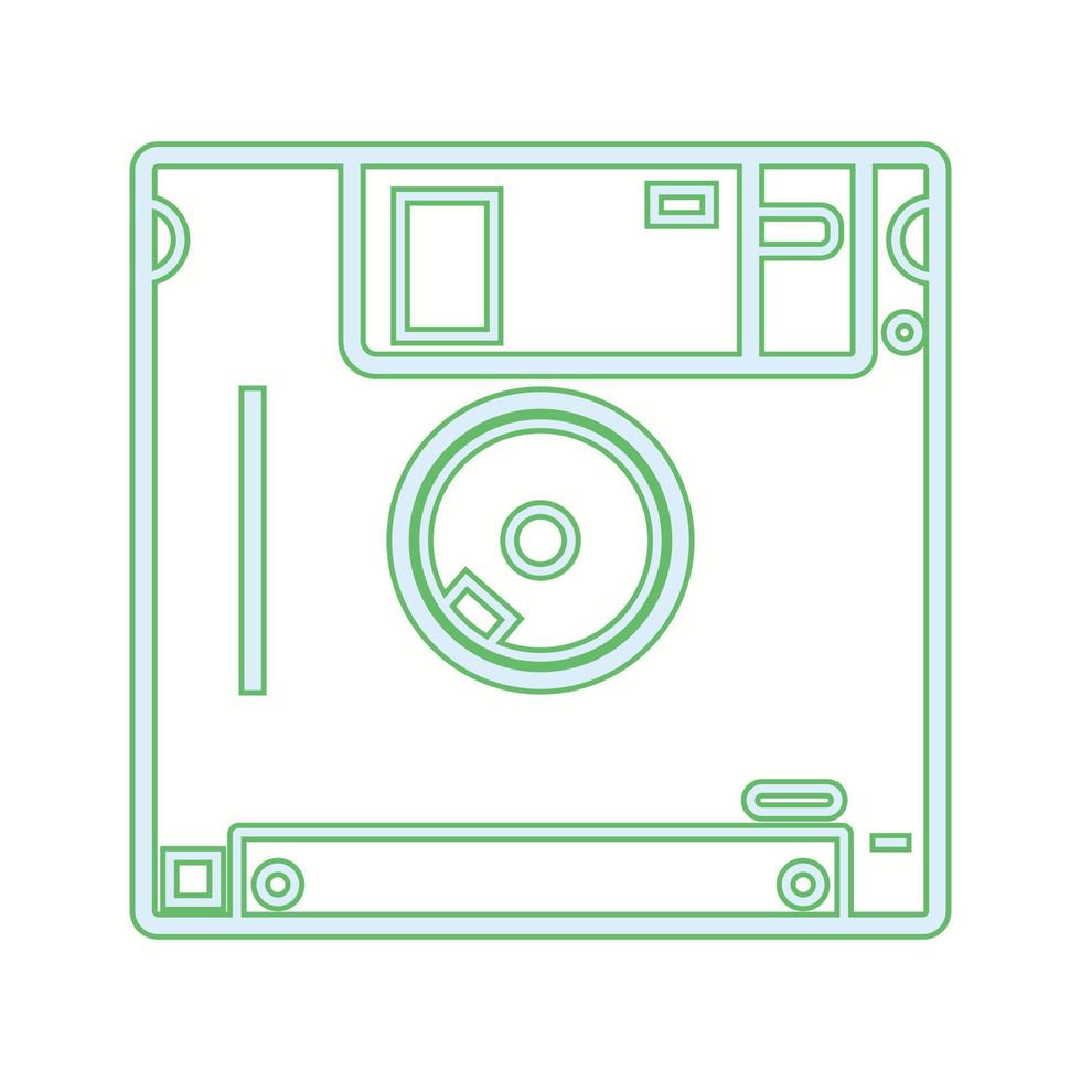 Beautiful Diskette vector line icon