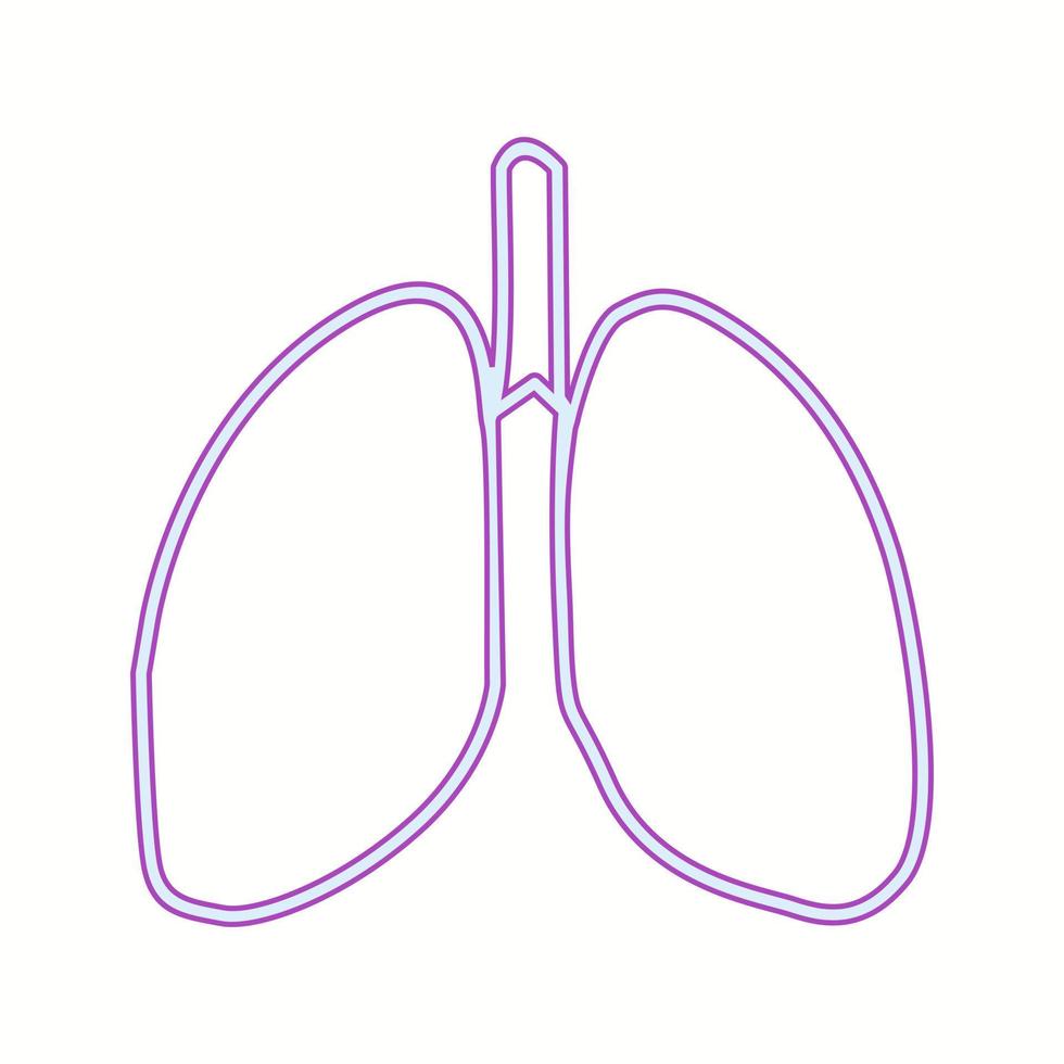 Beautiful lungs vector line icon