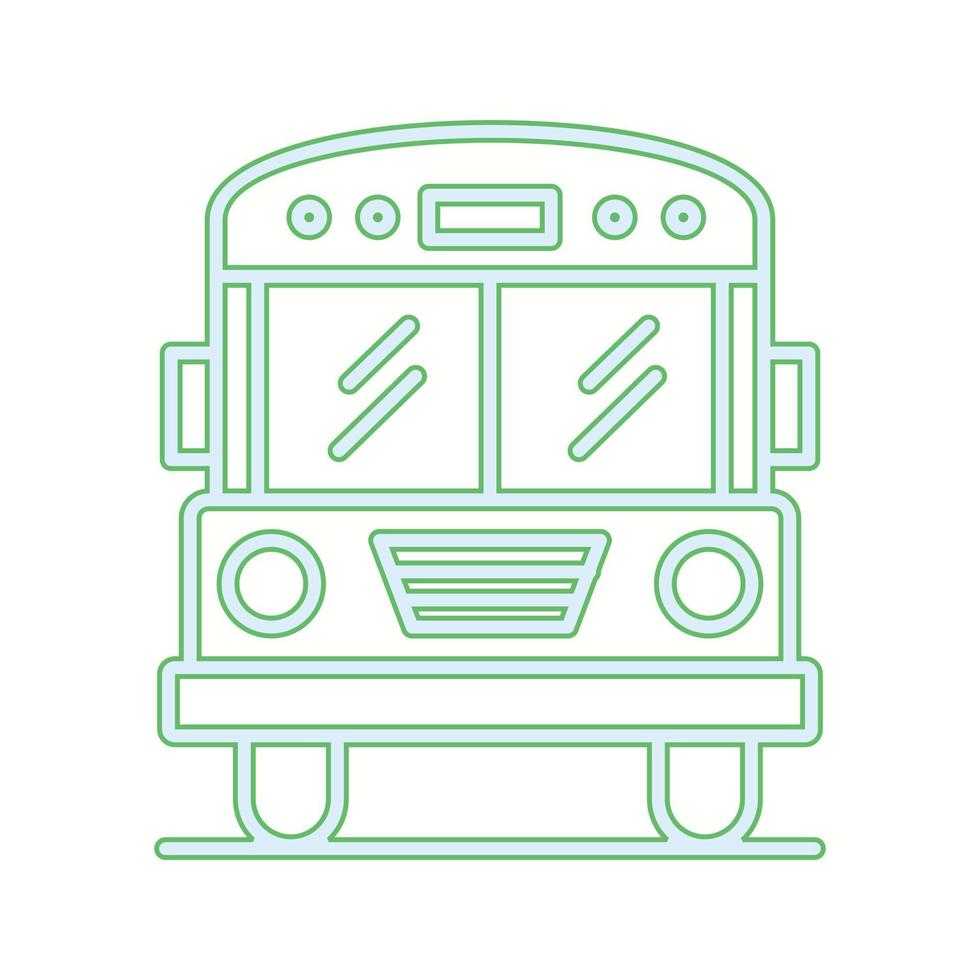 hermoso icono de línea de vector de autobús escolar