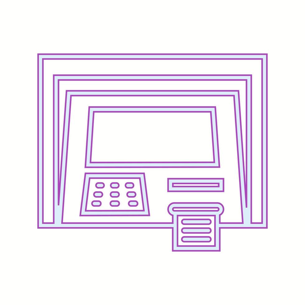 Beautiful ATM machine Vector line icon
