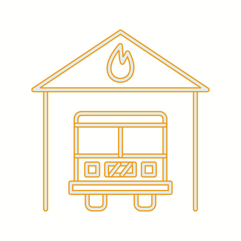 Beautiful Fire station Vector line icon