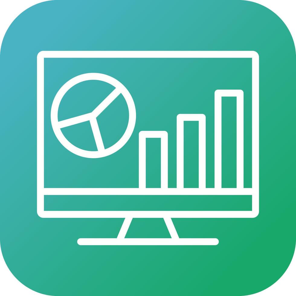 Beautiful Graph on computer vector line icon