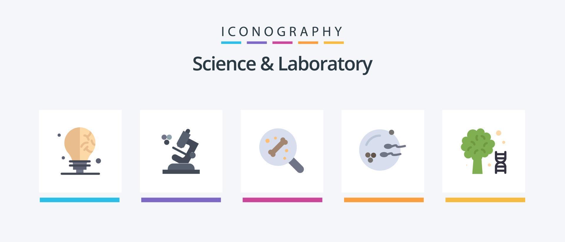 paquete de iconos de ciencia plana 5 que incluye. ciencia. ciencia. ADN sexo. diseño de iconos creativos vector
