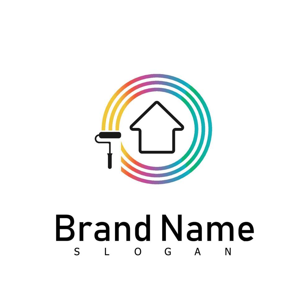 home paint logo real estate design symbol building vector