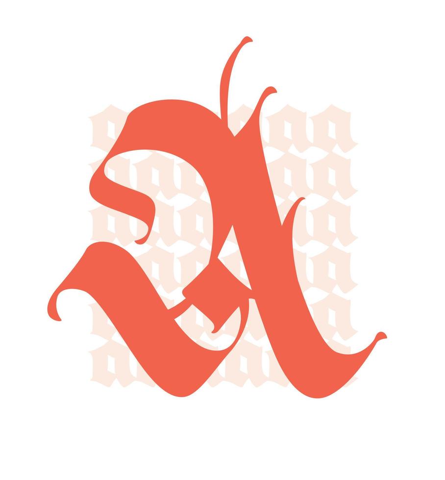 Letter A, in the Gothic style. Monogram. vector