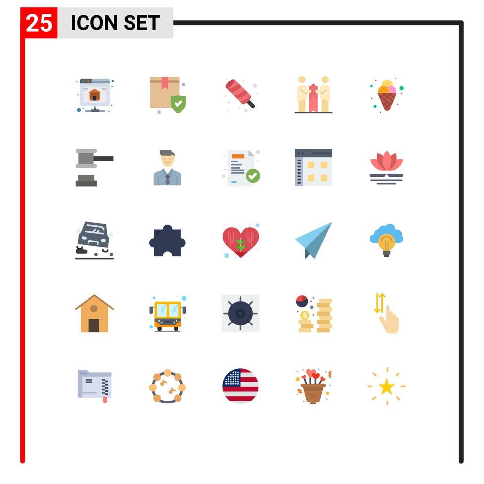 User Interface Pack of 25 Basic Flat Colors of carnival partners summer cooperation partners collaboration Editable Vector Design Elements