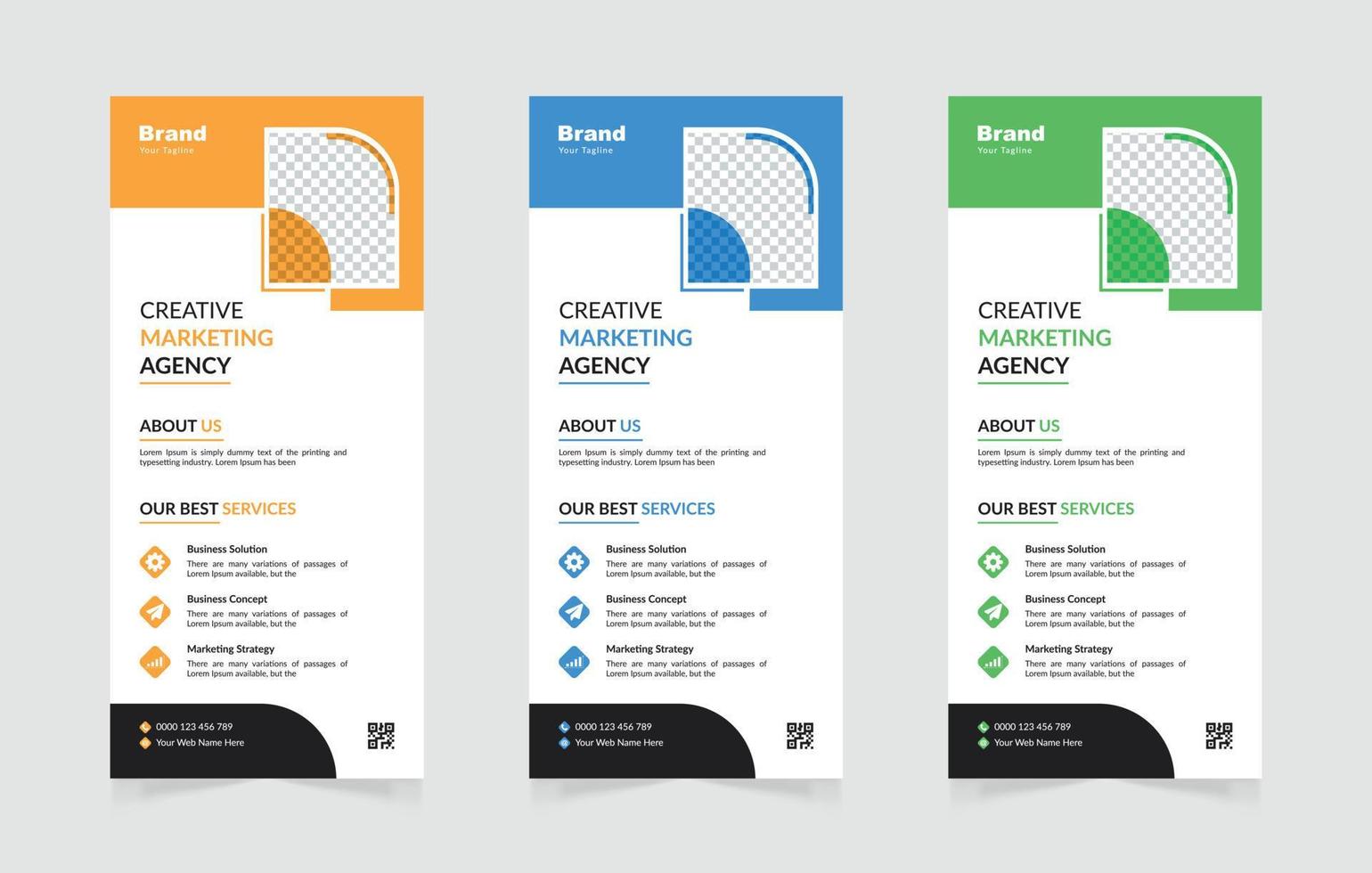 Creative business rack card or dl flyer design template vector