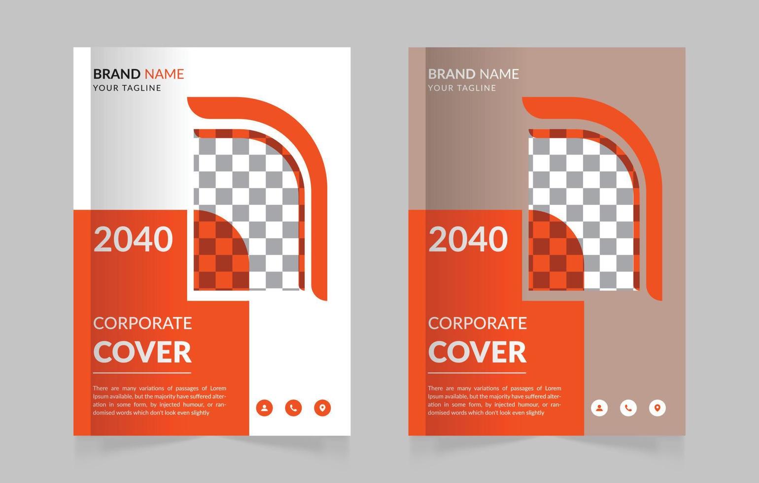 Corporate simple book cover design template a4 vector