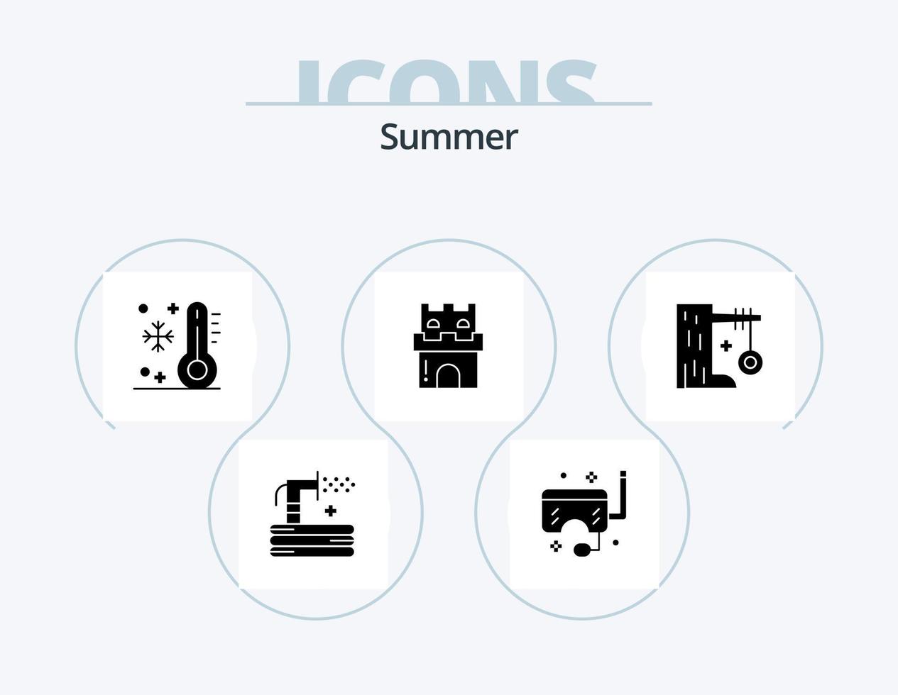 paquete de iconos de glifos de verano 5 diseño de iconos. vacaciones. playa. mar. vacaciones. verano vector