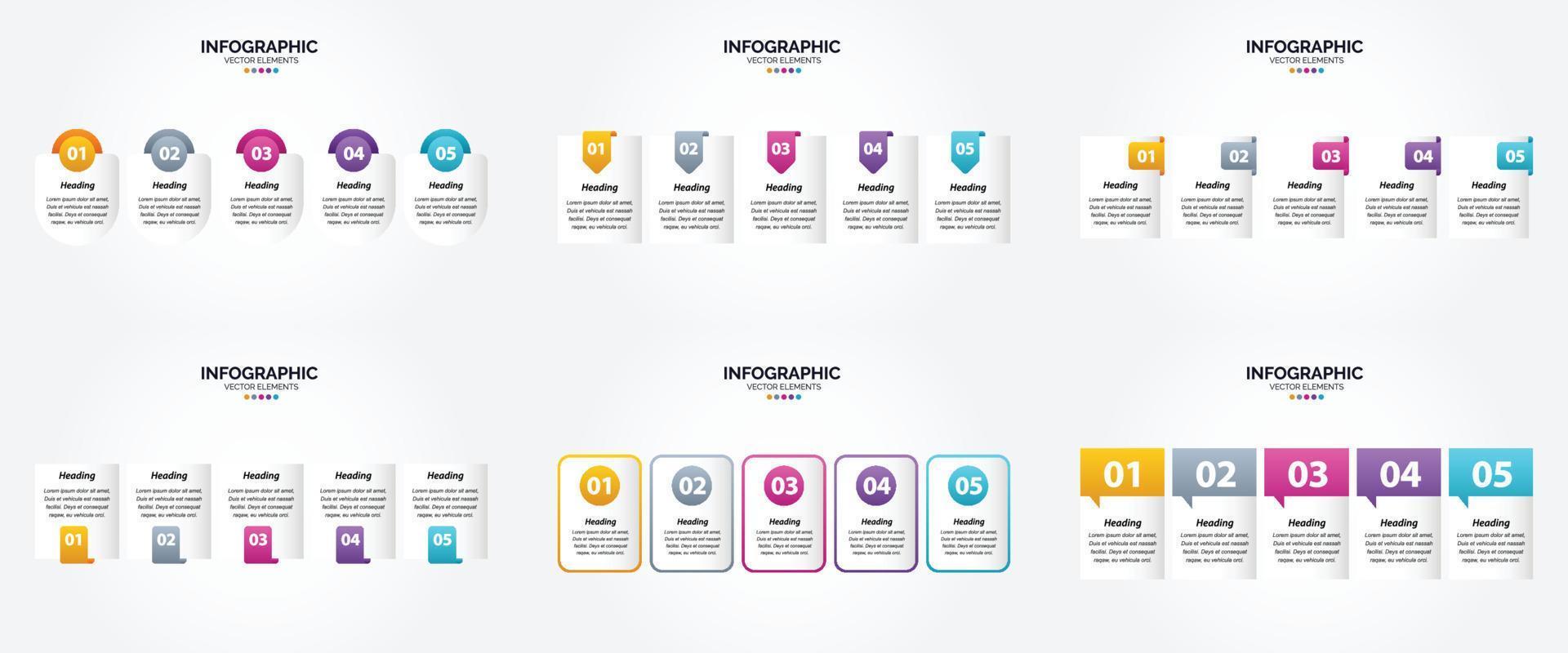 este conjunto de ilustraciones vectoriales es perfecto para crear infografías para publicidad. folletos volantes y revistas. vector