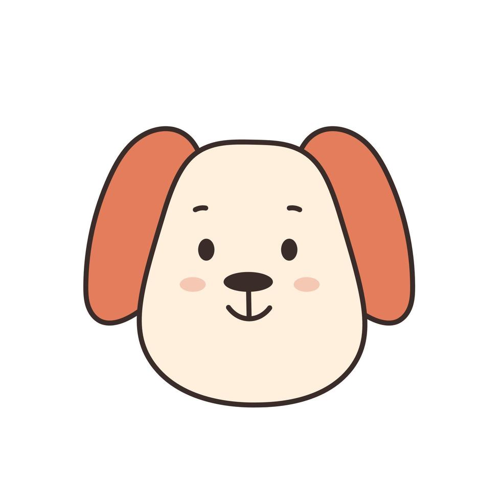 Cute dog portrait in cartoon style vector