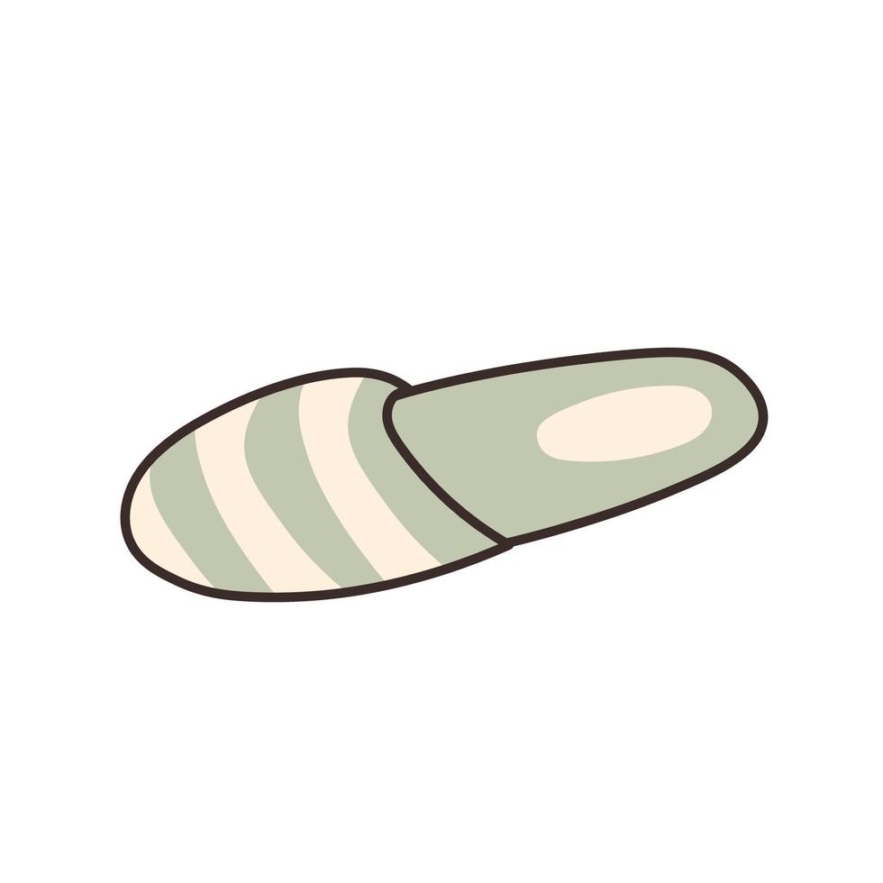 Simple slipper in doodle cartoon style vector