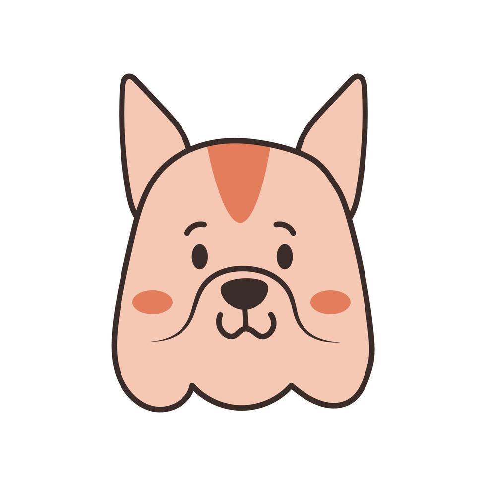 Simple dog portrait in cartoon retro style vector